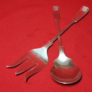 Frank M Whiting Fine Silverplate Serving Spoon & Fork Set